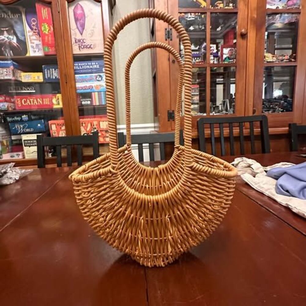 Boho Stule Woven Metal Basket Flower Girl Basket Wedding Supplies